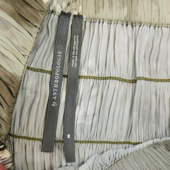 Anthropologie Dress Womens Size M Flutter Sleeve Square neck Mini Pleated NEW - Picture 8 of 13